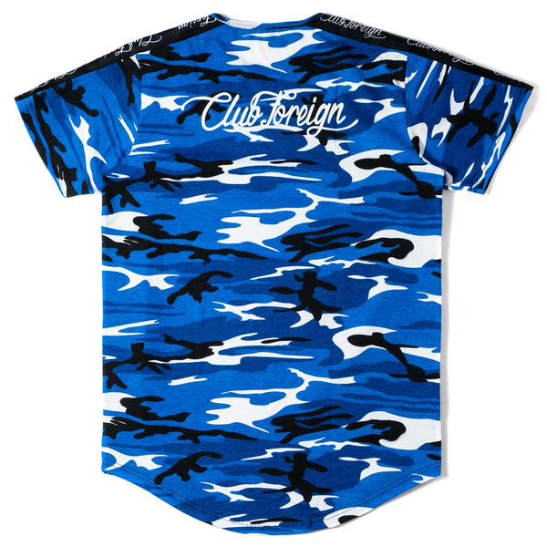 Club Foreign Performance Longline T-shirt Camo Blue - Trends Society